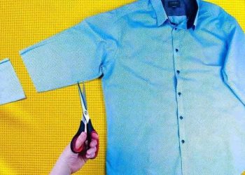 L'astuce pour transformer une chemise d'homme en chemisier de femme en 10 minutes