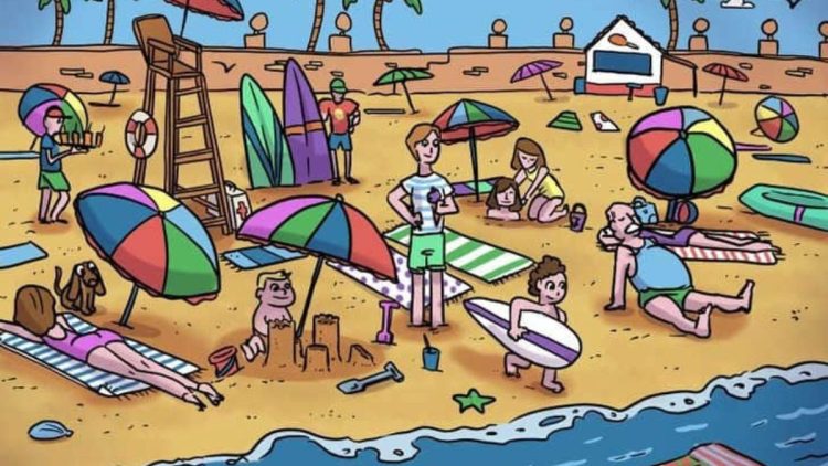 Puzzle - Ballons de plage : Trouver le ballon sur la plage en 7 secondes !